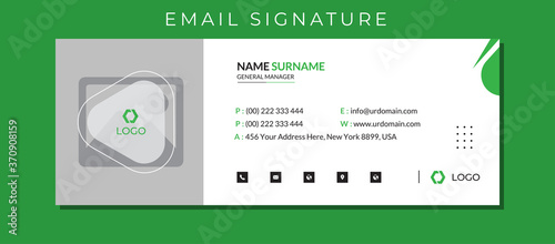 Email signature with an author photo place modern and minimalist layout