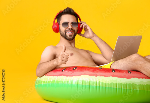 Young man with headphones, ...