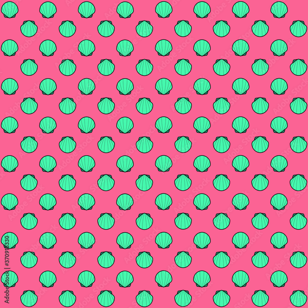 Blue sea sell with pink background repeat pattern