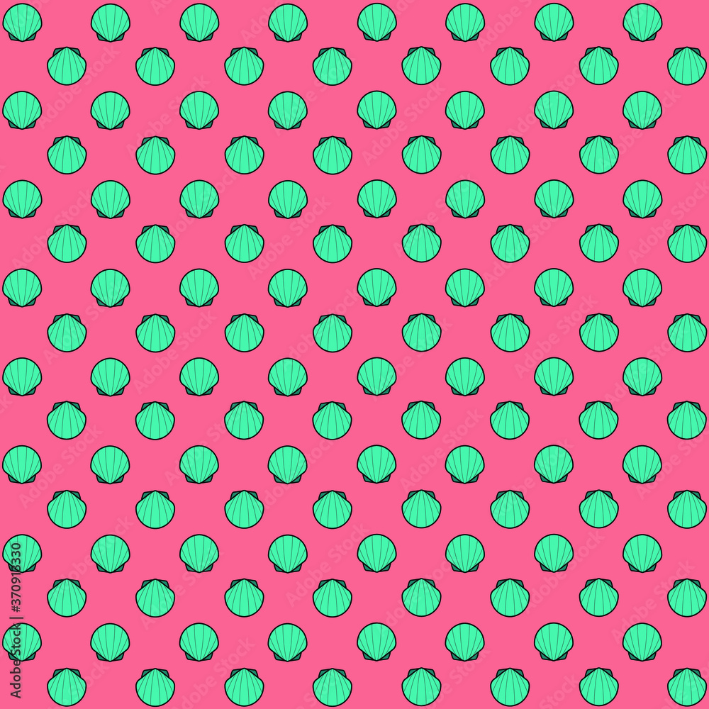 Blue sea sell with pink background repeat pattern