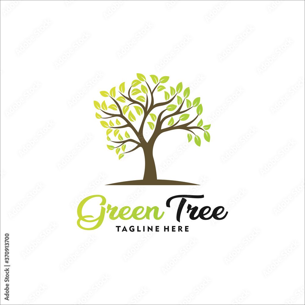 Obraz premium tree logo design template silhouette vector