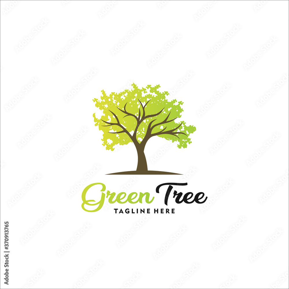 Obraz premium oak tree logo design template silhouette vector