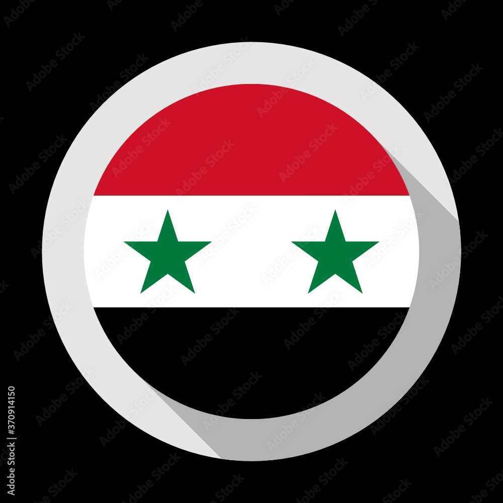 round icon with syria flag, isolated on black background round icon with syria flag, isolated on black background