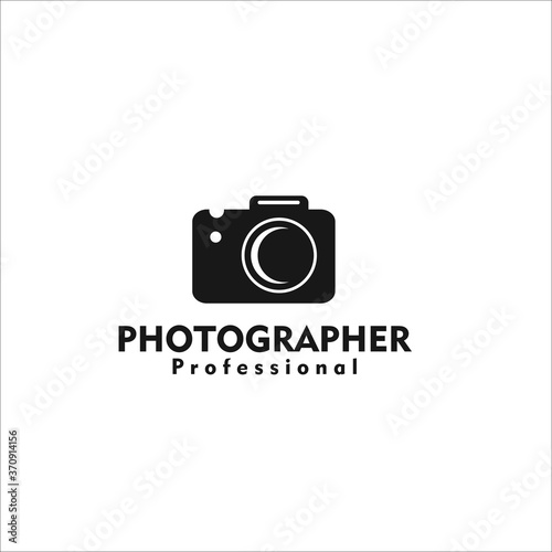 camera logo design template silhouette vector icon