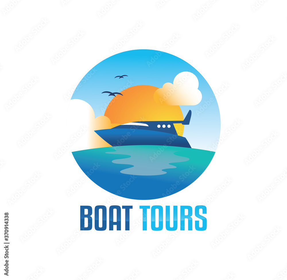 Vector logo design of boat tours