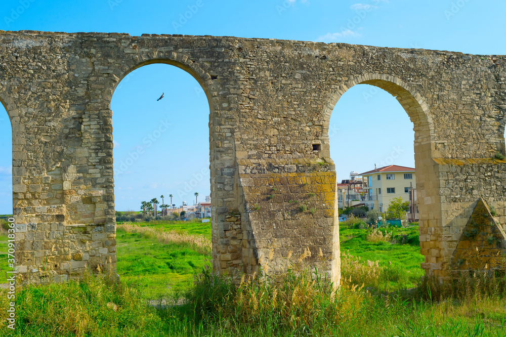 Historical sight Kamares Aqueduct view, Larnaca, Cyprus