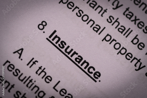 Insurance clause in a lease agreement with heavy vignette.