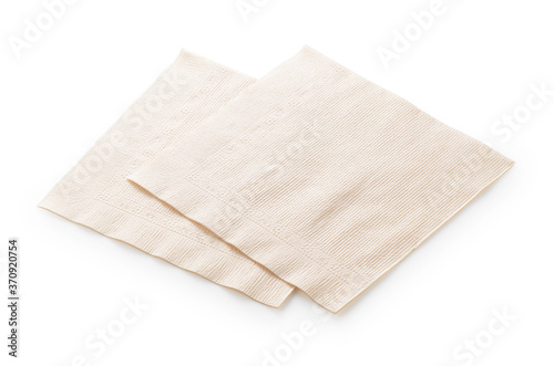 Paper napkins on a white background