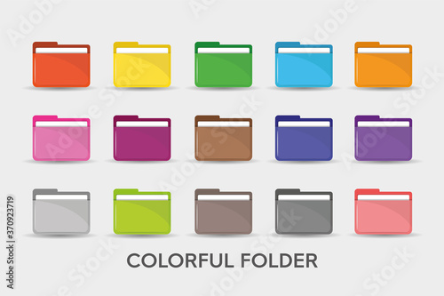 Colorful folders icon simple flat style vector illustration.