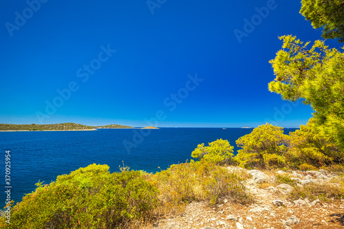 Fototapeta Naklejka Na Ścianę i Meble -  Adriatic coast near the Rogoznica village, a popular tourist destination on the Dalmatian coast of Adriatic sea in Croatia, Europe.