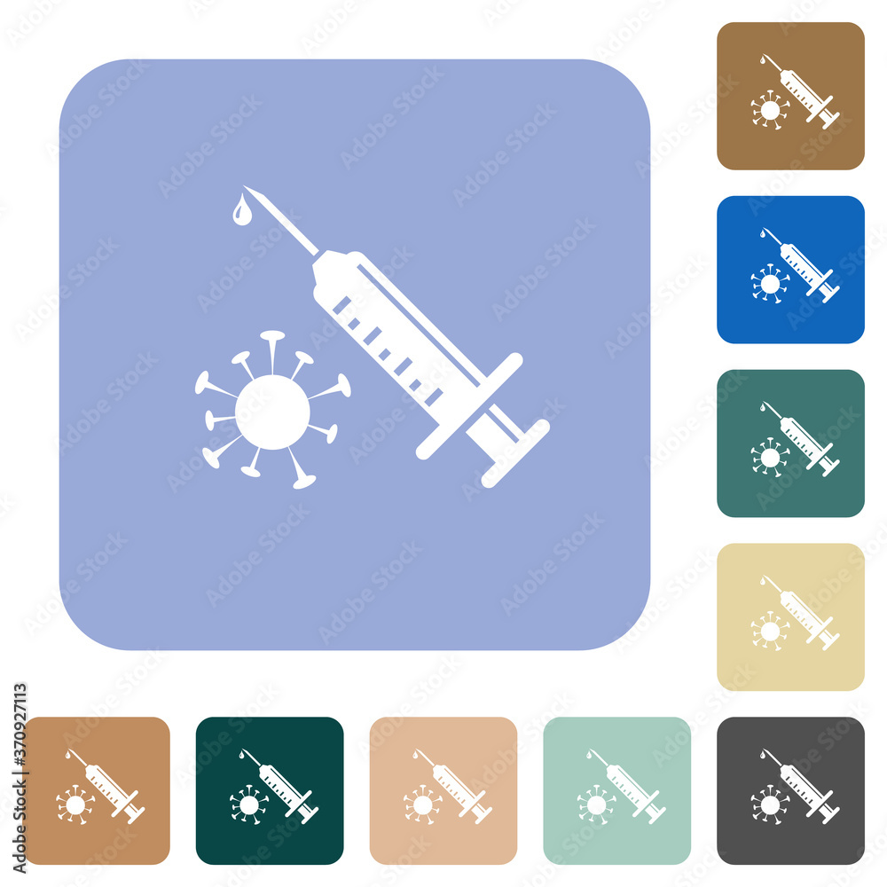 Antiviral injection rounded square flat icons Antiviral injection rounded square flat icons