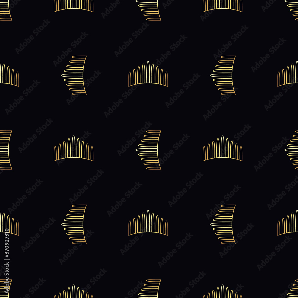 Golden geometric Crown seamless vector pattern Golden geometric Crown seamless vector pattern