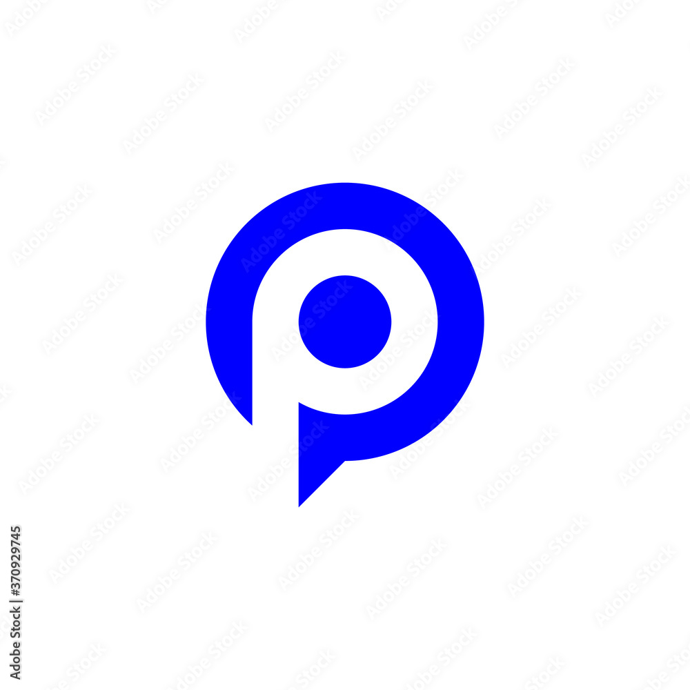letter p and pin, chat logo vector eps letter p and pin, chat logo vector eps