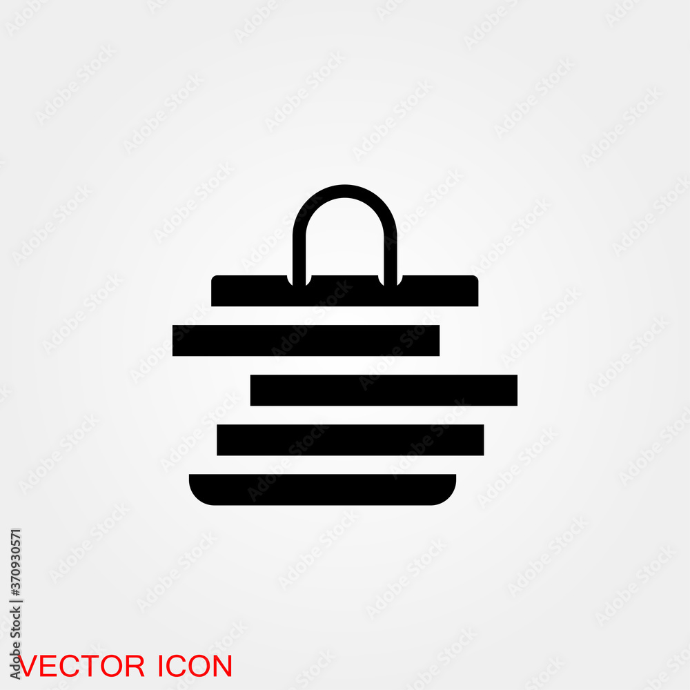 Bag icon. Shopping bag, Vector illustration isolated