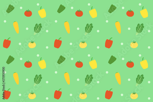 Seamless pattern of various vegetables. Vector illustration.