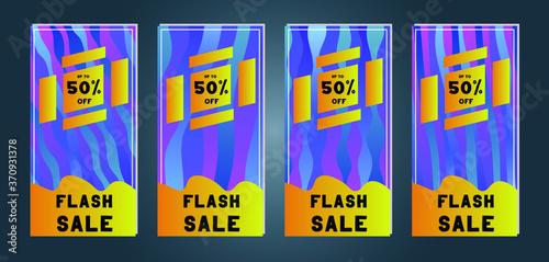 Modern promotion web banner for social media and mobile apps. Web stories templates