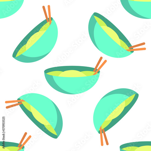 simple vector eps seamless pattern background from illustration of a bowl of ramen noodles chinese japanese food on a white background