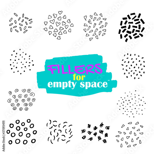 Abstract fillers and decorative isolated elements collection. Vector set