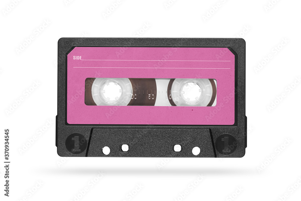 Old audio tape compact cassette with blank label Old audio tape compact cassette with blank label