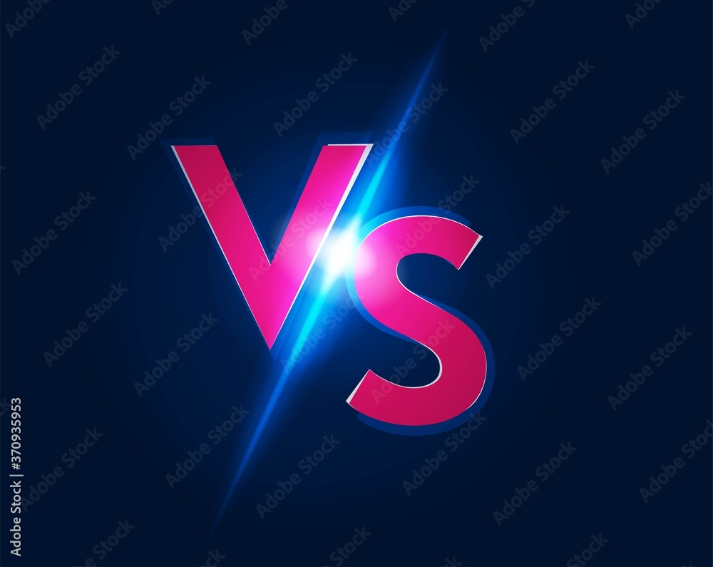 Vs versus icon vector red color logo for battle fight game illustration on  dark background Векторный объект Stock | Adobe Stock