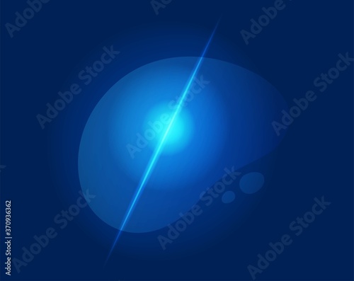 Glowing fluid liquid shape abstract as neon blue lighting element design vector dark background, gradient geometric graphic splash wavy shine flare effect, idea of curvy backdrop