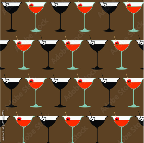 seamless pattern with cocktail