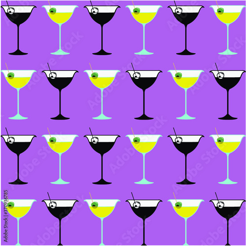 seamless pattern with cocktails