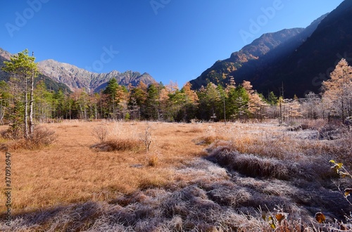 信州 上高地 秋景色