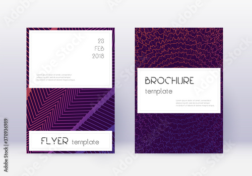 Stylish cover design template set. Violet abstract