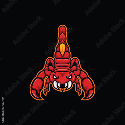 red scorpion illustration vector design