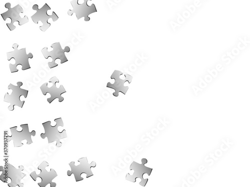 Game teaser jigsaw puzzle metallic silver pieces 