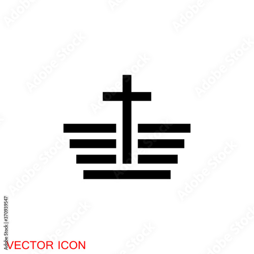 Church vector icons of religious christianity signs and symbols