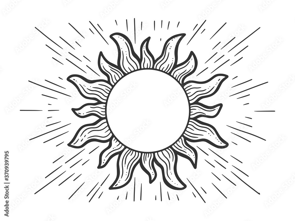 Sun sketch raster illustration Sun sketch raster illustration