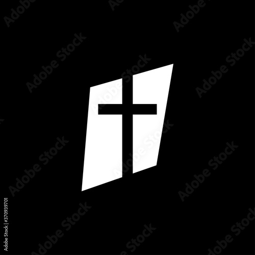 Church vector icons of religious christianity signs and symbols