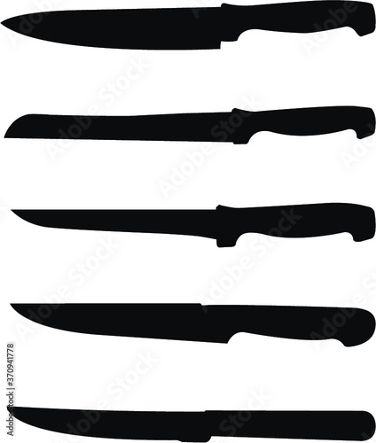 set of kitchen knives