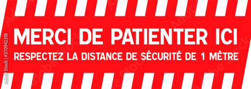 Panneau zone de sécurité / zone de confidentialité / COVID 