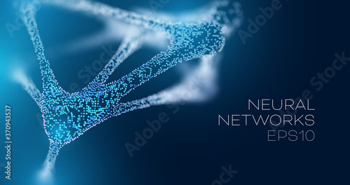 Neural network futuristic background. Future medicine vector illustration. Artificial intelligence research