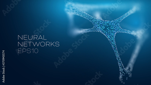 Neural network vector illustration. Futuristic artificial intelligence background