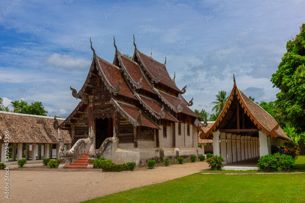 Wat Ton Kain or Ton Kain temple ( Wat Intrarawat ),Ancient temple ,a wooden chapel , Chiangmai, Thailand
