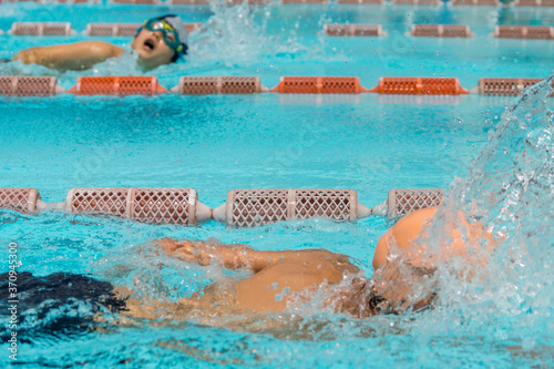 competicion de natacion infantil, piscinas de S´Arenal, Llucmajor,Mallorca, balearic islands, spain, europe