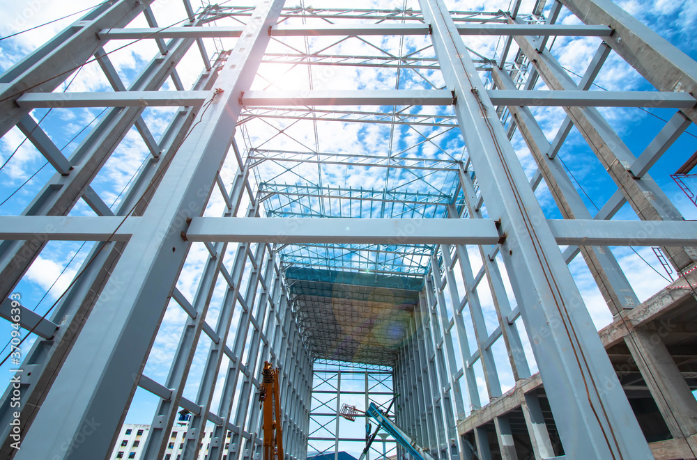 Structure of steel for building construction on sky background. Structure of steel for building construction on sky background.
