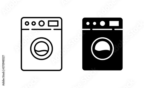 Washing machine icon. Cleaning service symbol. Laundry sign. Vector illustration