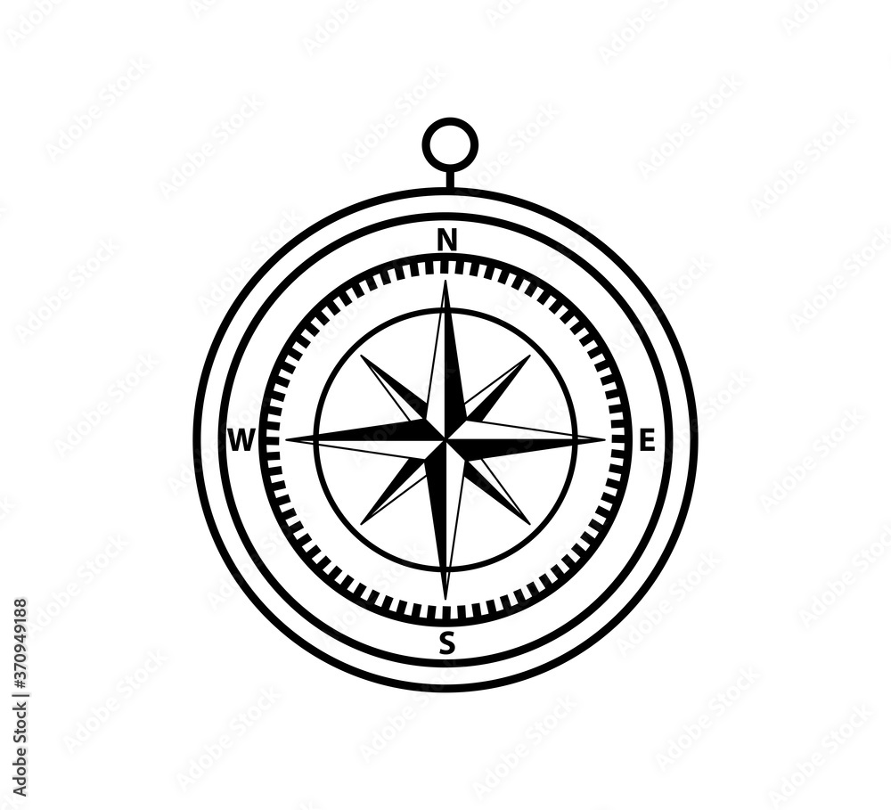 Compass icon vector logo design template flat style Compass icon vector logo design template flat style