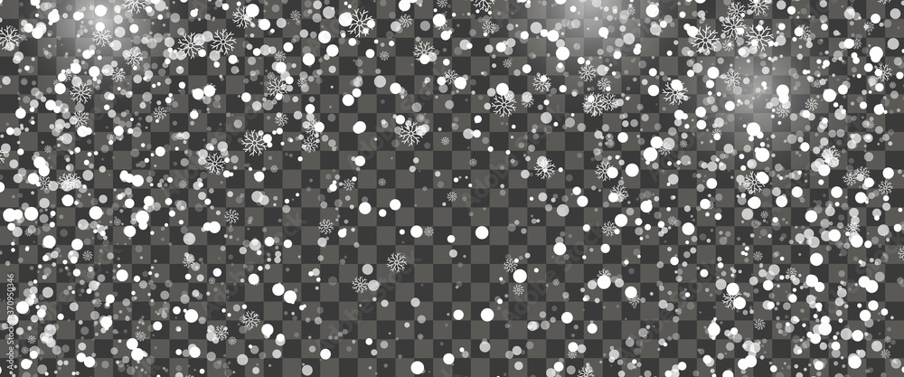 Snowfall and falling snowflakes Snowfall and falling snowflakes