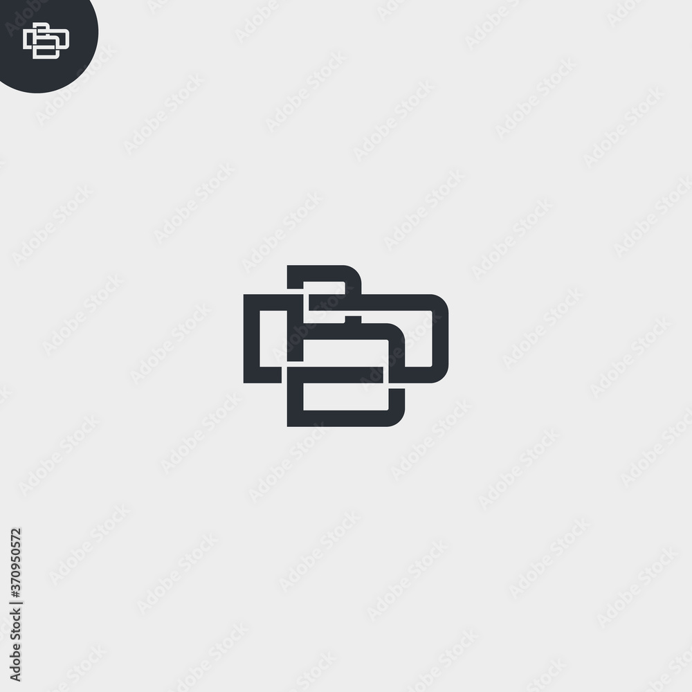 Fototapeta premium BD Logo. Vector Graphic Branding Letter Element. Black Background