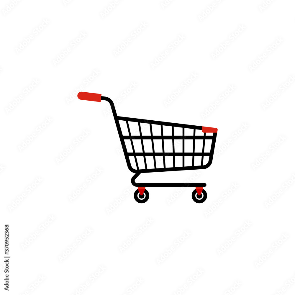 shopping cart in flat style