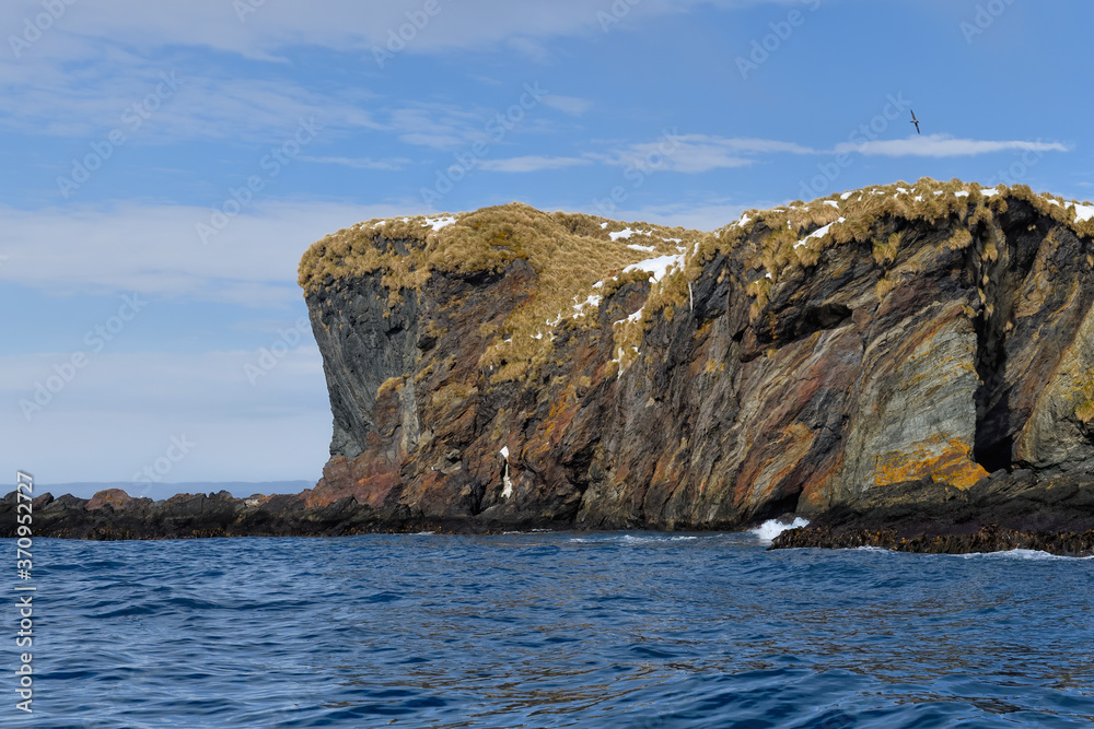 Fototapeta premium Cooper Bay landscape, South Georgia, South Georgia and the Sandwich Islands, Antarctica