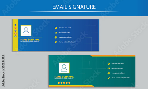 Modern email signature vector template