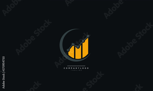 Stock chart or Market Business Graph line logo vector set design