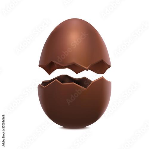 Realistic 3d Detailed Chocolate Egg Sweet Symbol of Easter. Vector